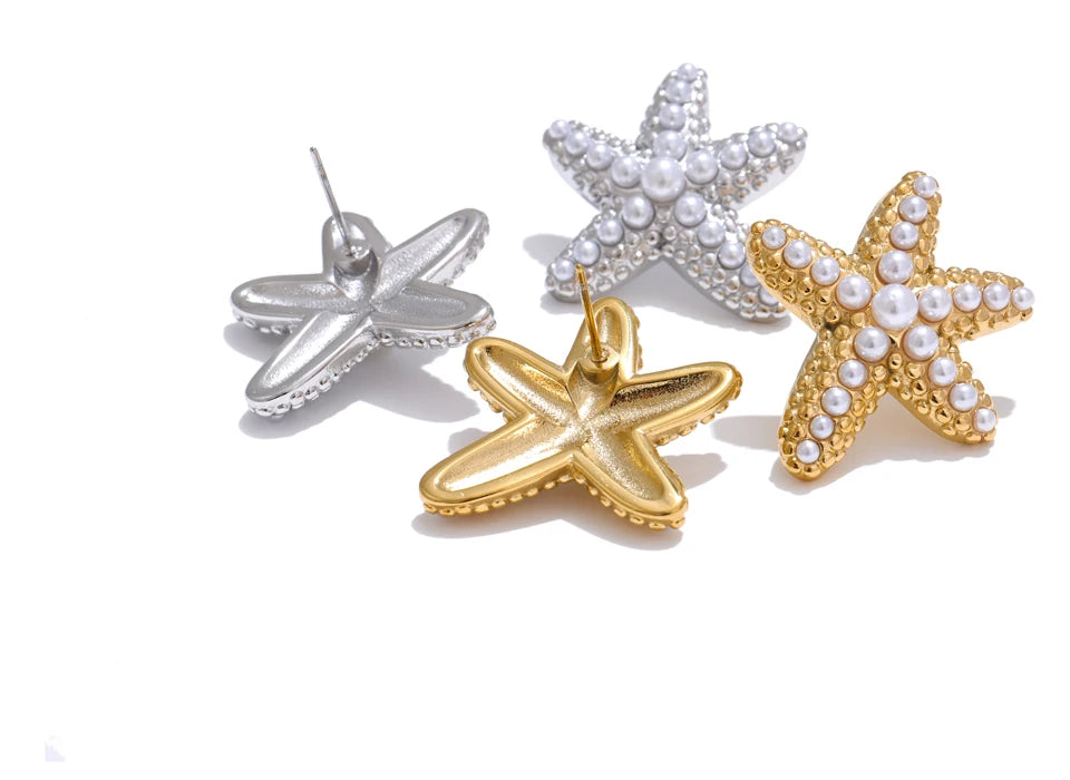 Pearl Star Earrings