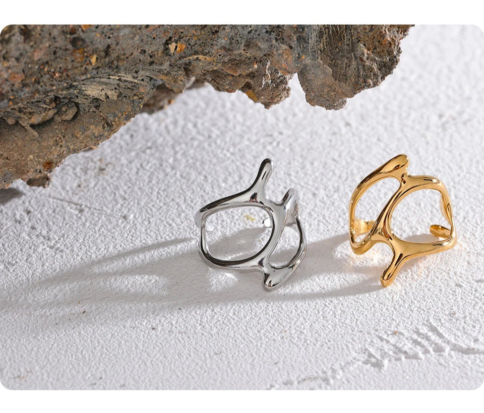 Modern Art Open Cuff Ring