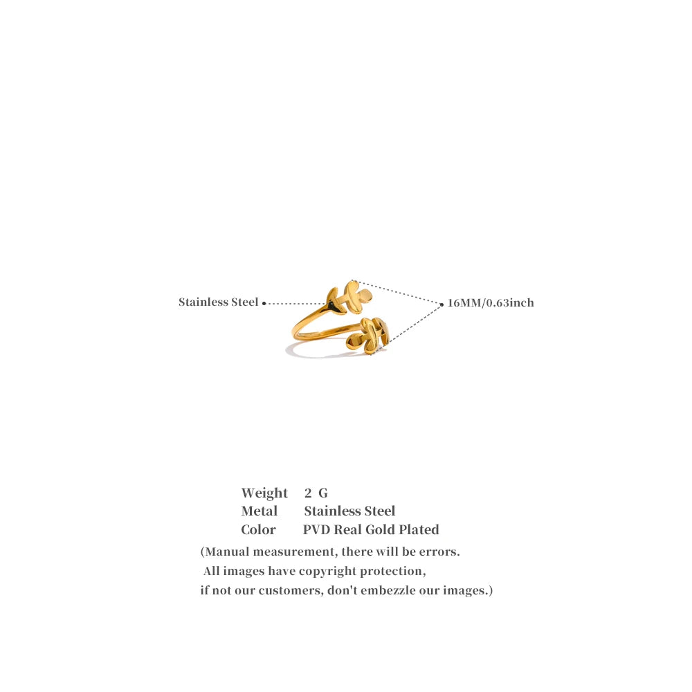 Double Clover Open Ring