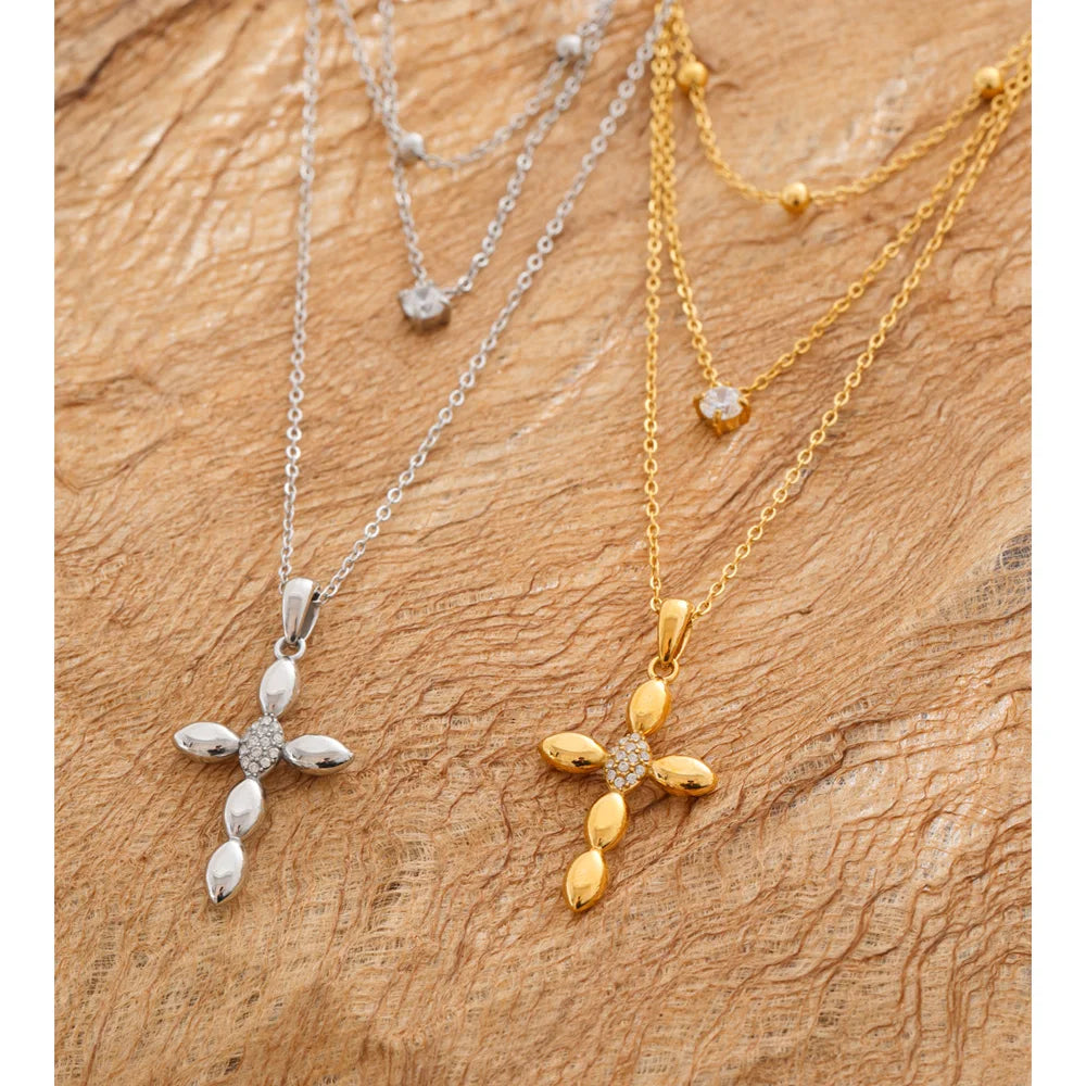 Layered Cross Necklace