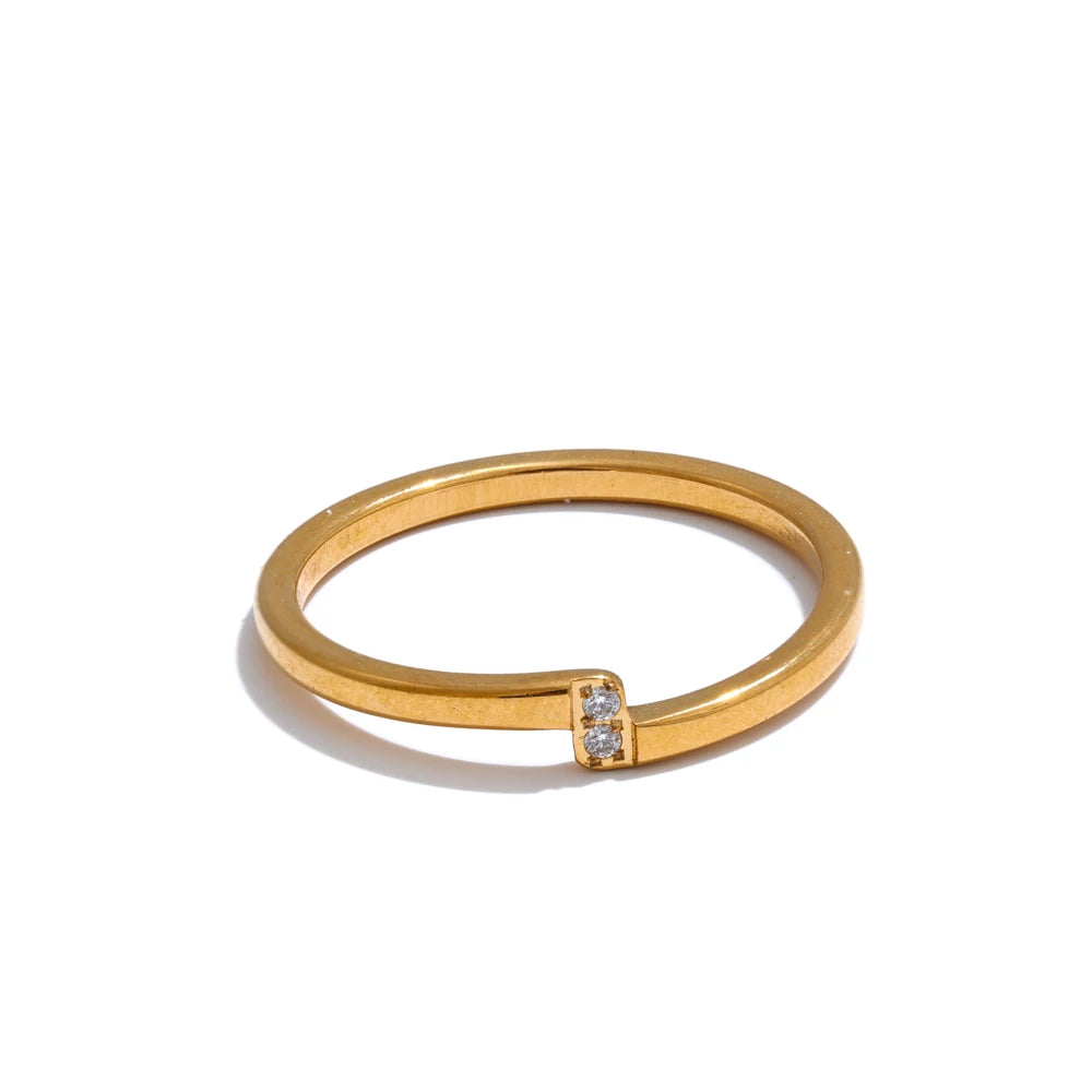Minimal Crystal Band Ring