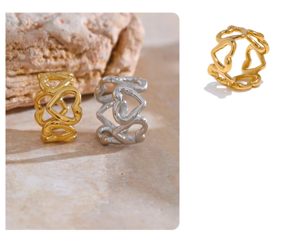 Gold Geometric Party Ring