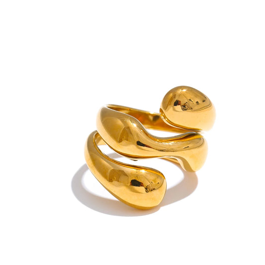 Golden Minimalist Geometric Ring