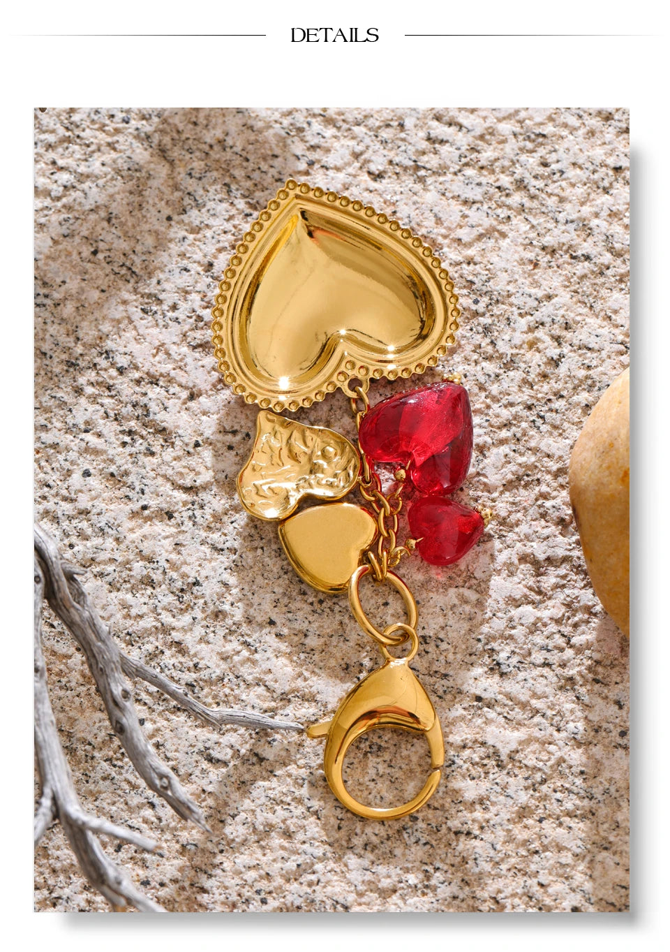 Red Glass Drop Key Chains
