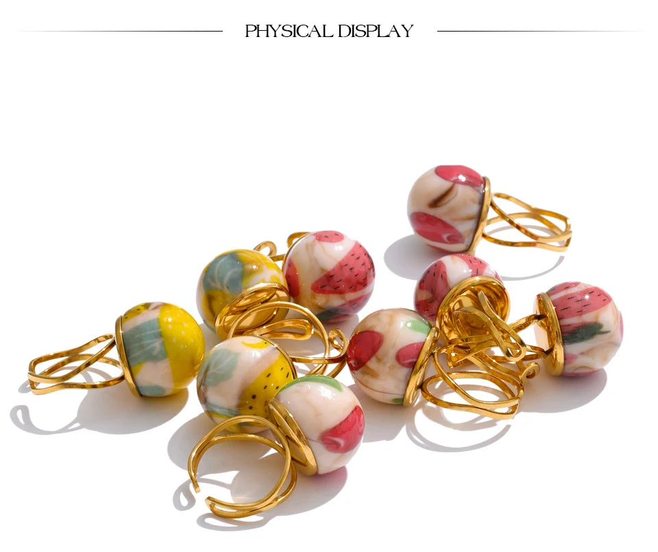 Fruity Charm Rings