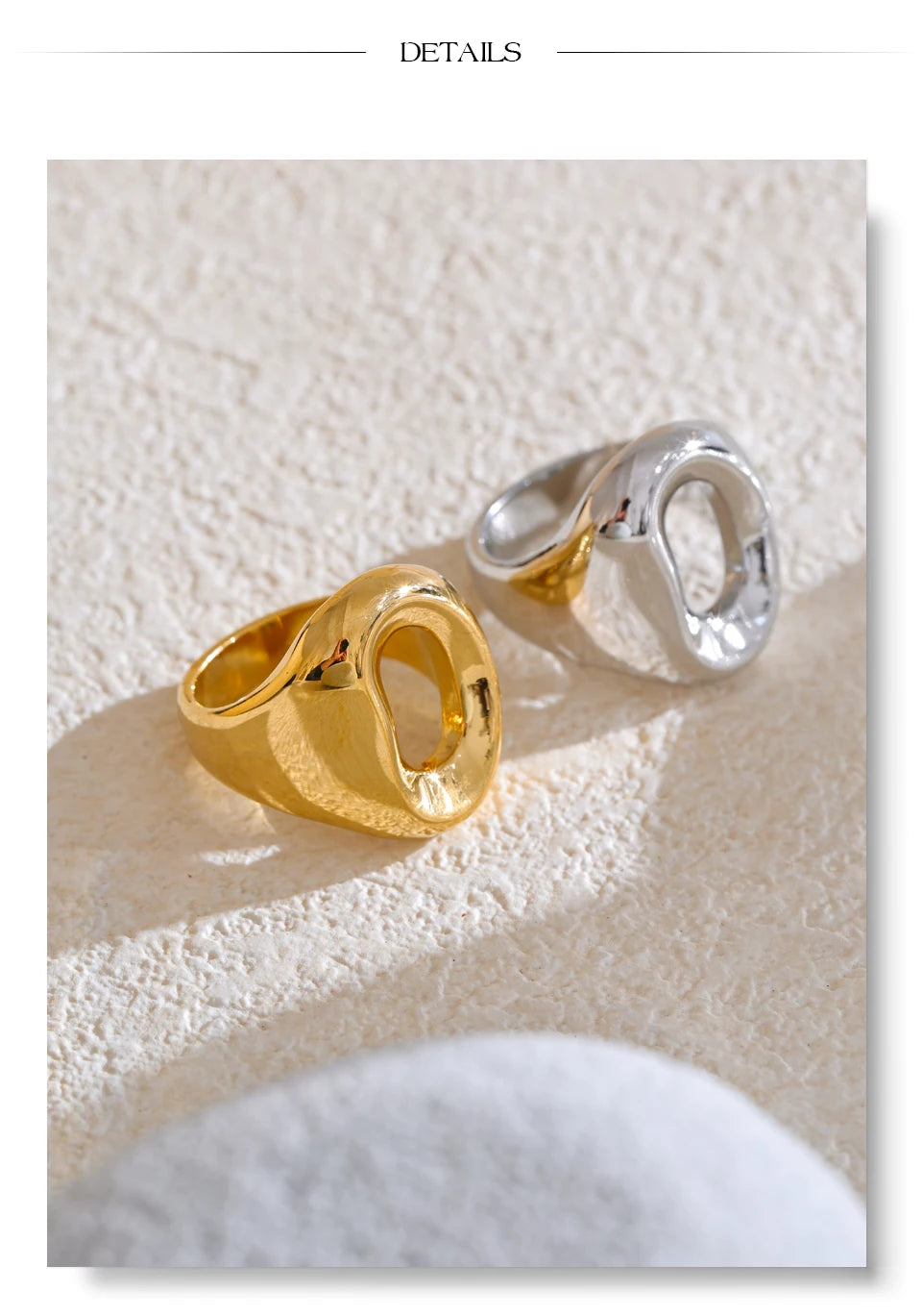 Golden Luxe Geometric Party Ring