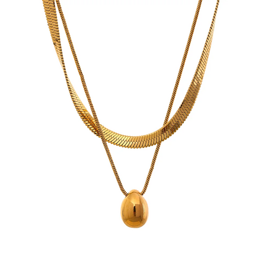 Golden Snake Chain Pendant Necklace