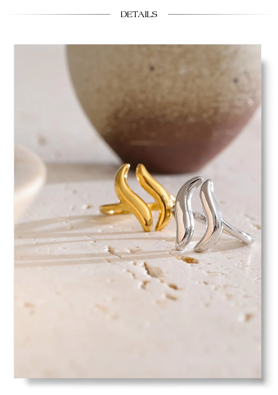 Fluid Wave Gold Ring