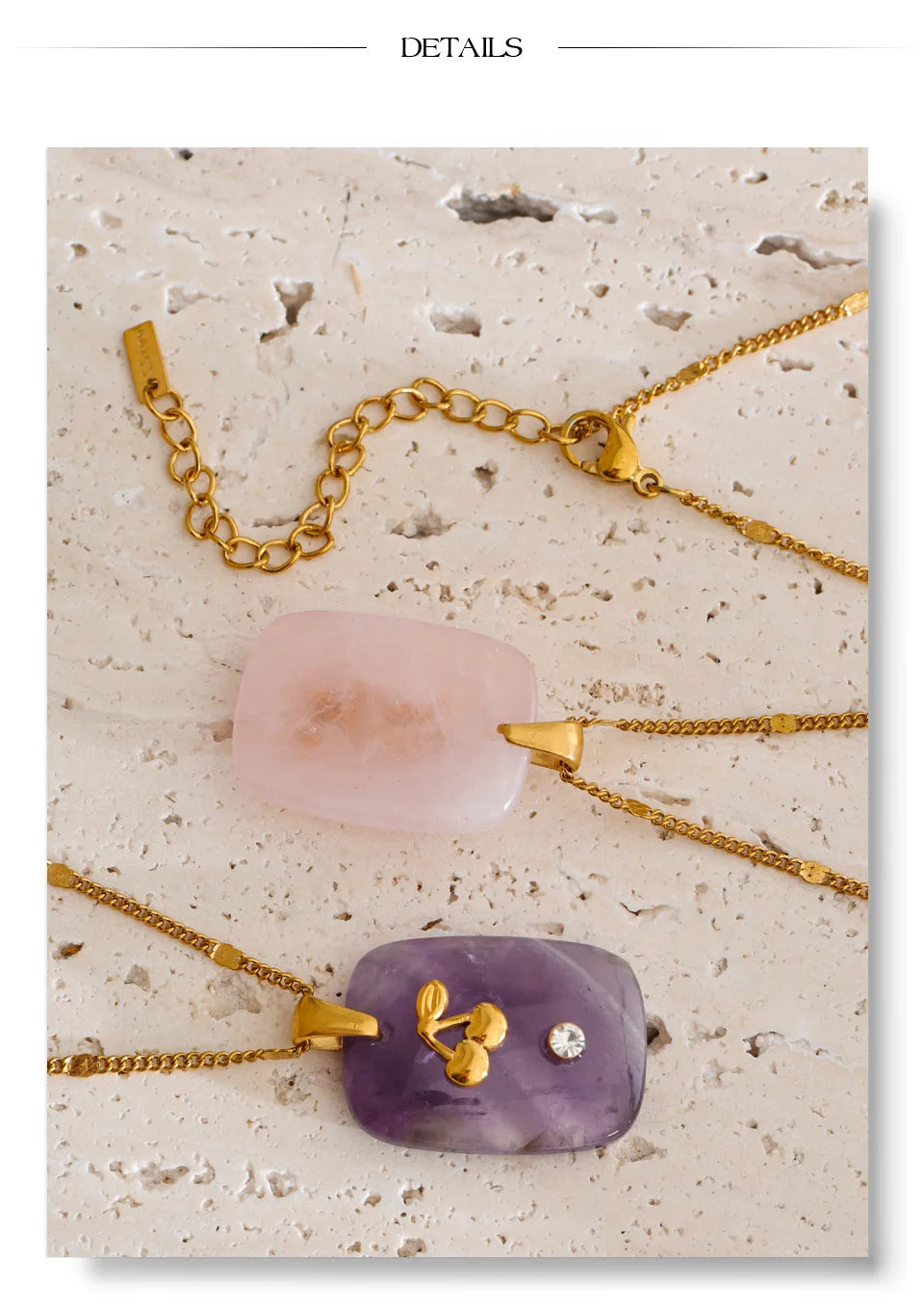 Pastel Stone Charm Necklace Set