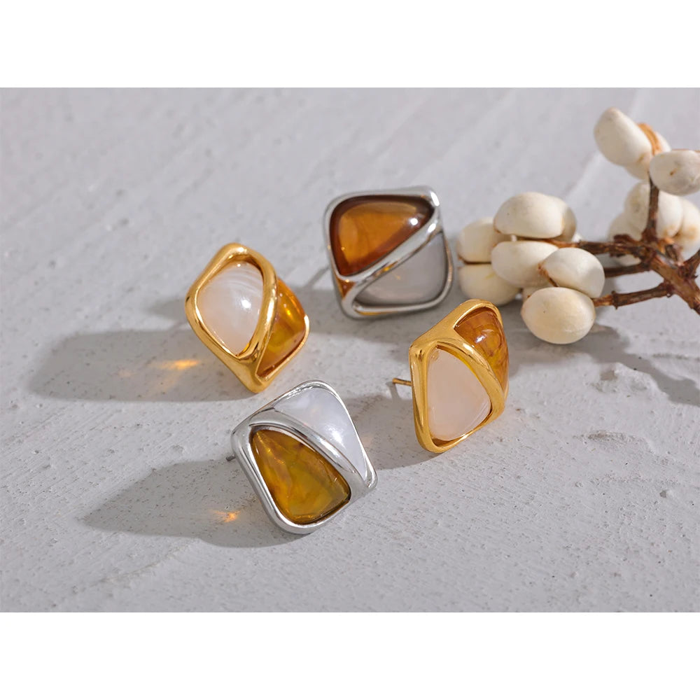 Sculptural Square Studs