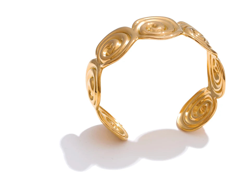 Spiral Gold Cuff Bracelet