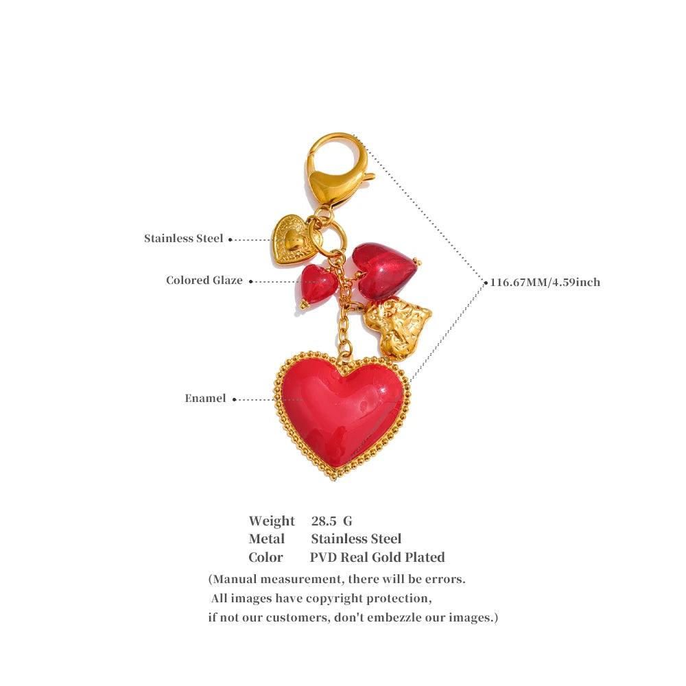 Red Glass Drop Key Chains