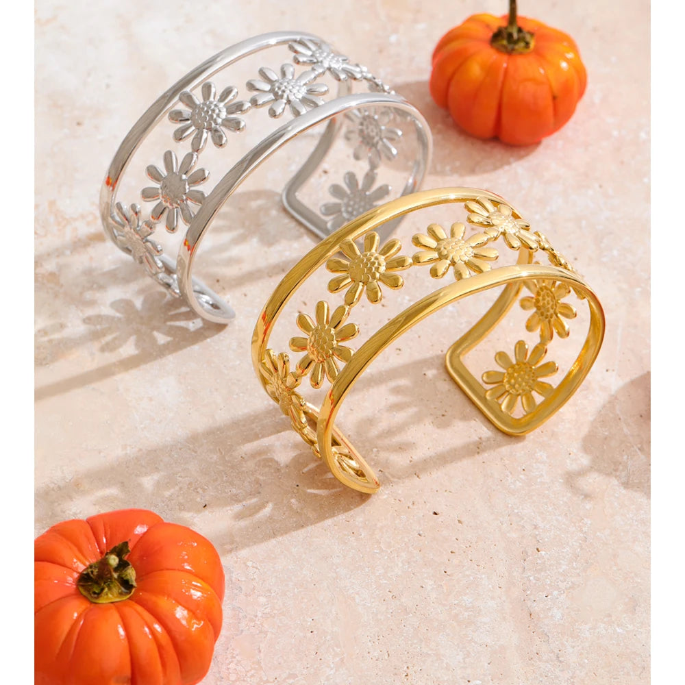 Golden Bloom Cuff Bracelet