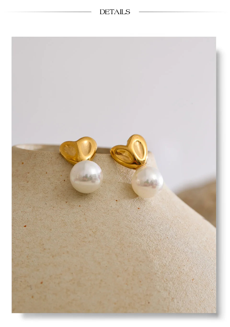 Pearl Heart Studs