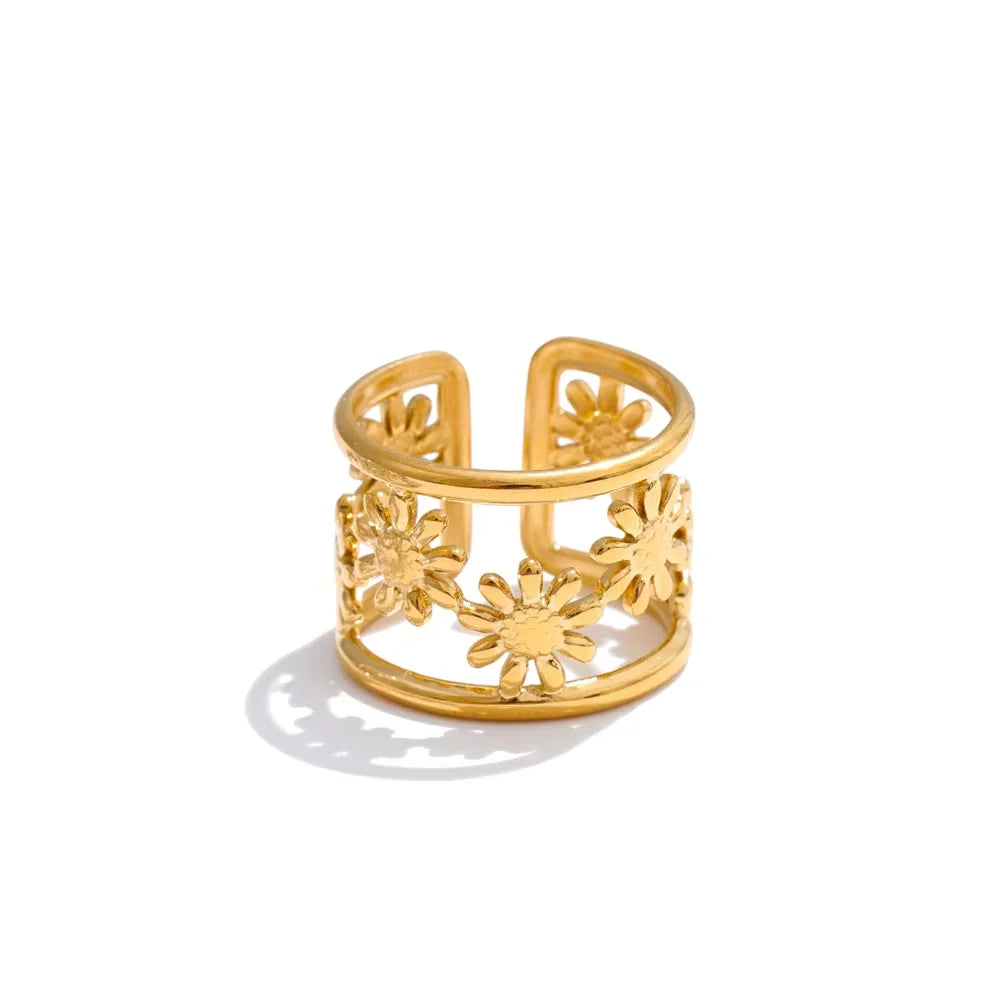 Golden Bloom Cuff Bracelet