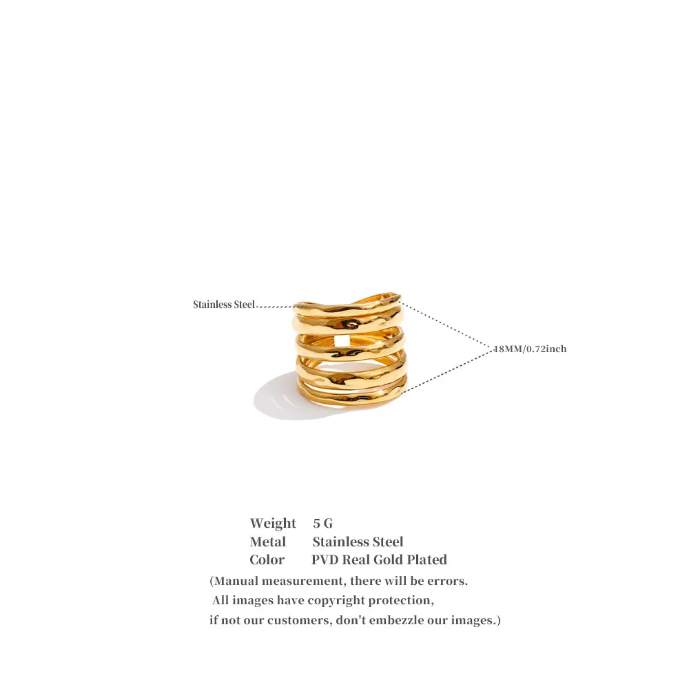 Melted Gold Ring Stack