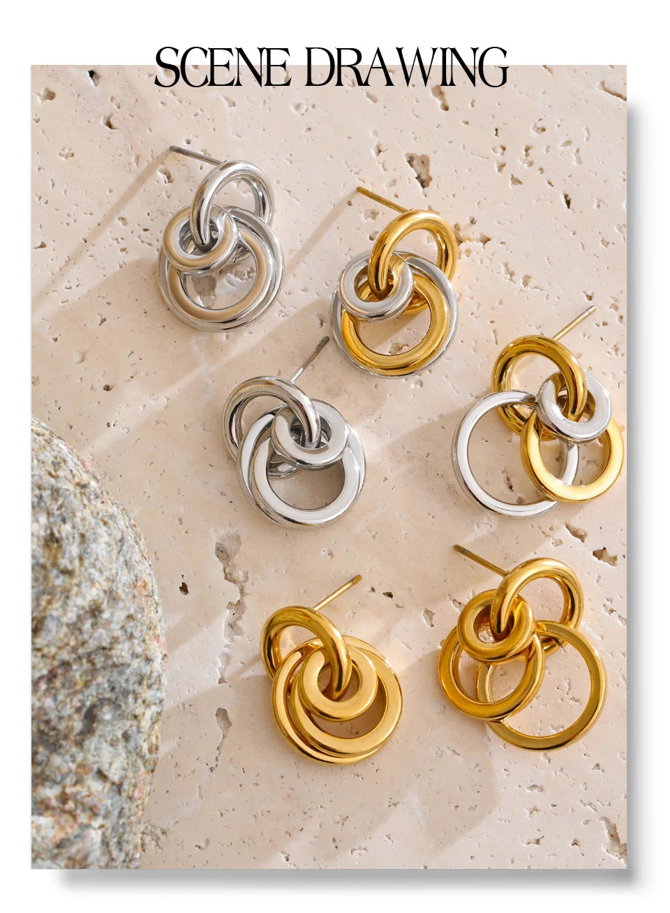 Interlocking Circle Earrings