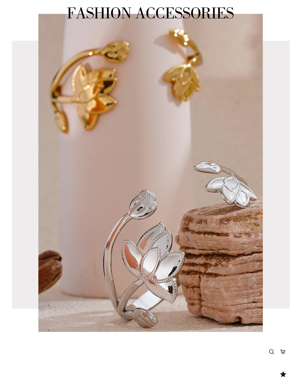 Botanical Open Cuff Bracelet
