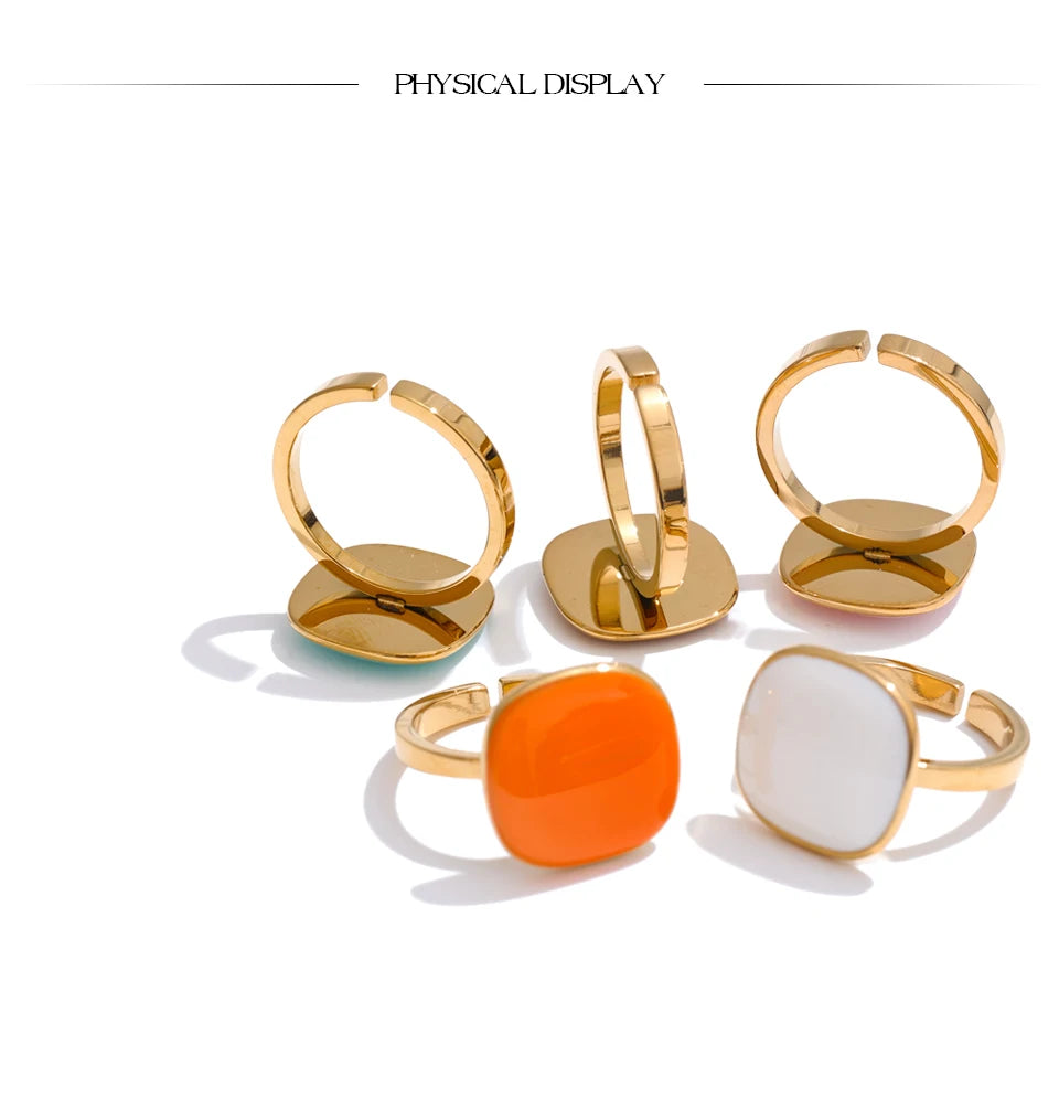 Pastel Stone Ring Set