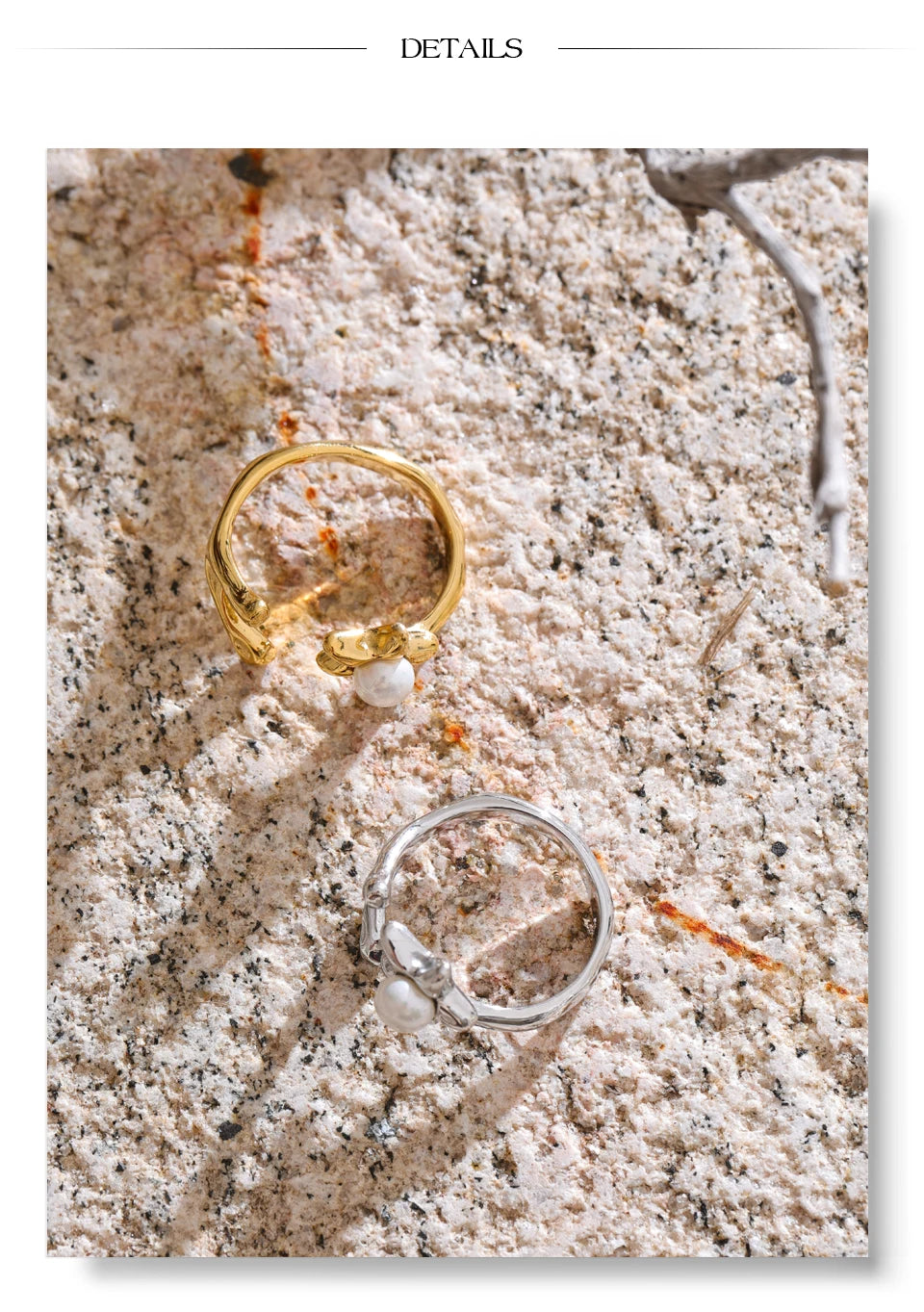 Pearl Flower Open Adjustable Ring