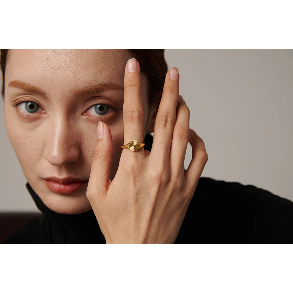 Sunburst Signet Ring