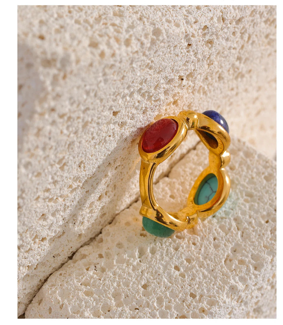 Elegant Geometric Stone Ring