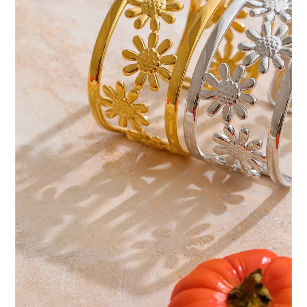 Golden Bloom Cuff Bracelet