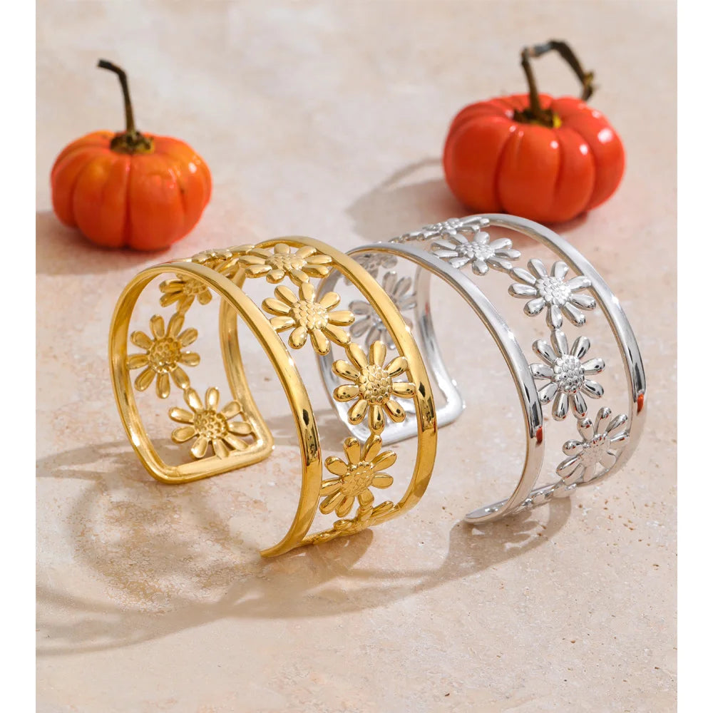 Golden Bloom Cuff Bracelet