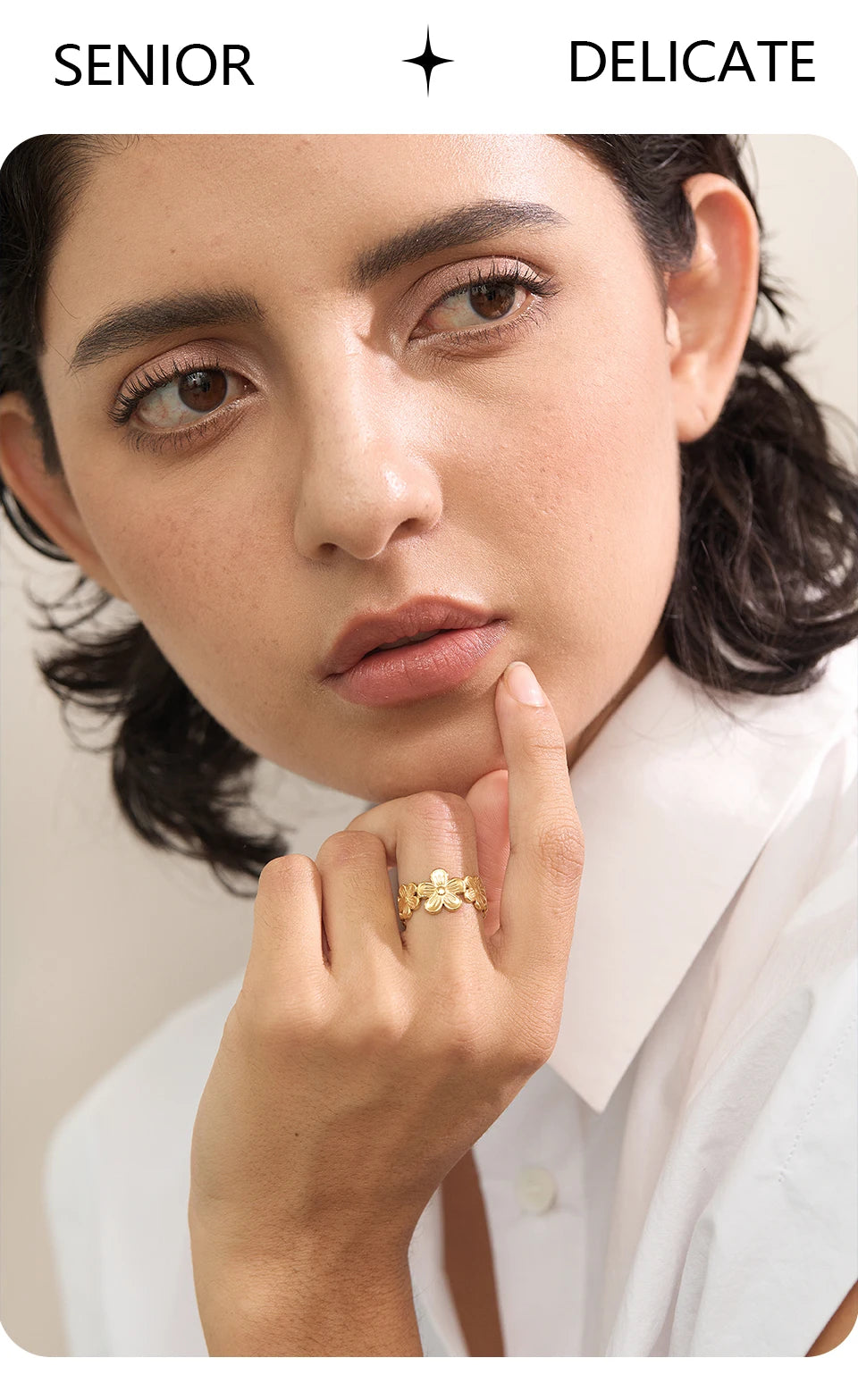 Textured Floral Ring
