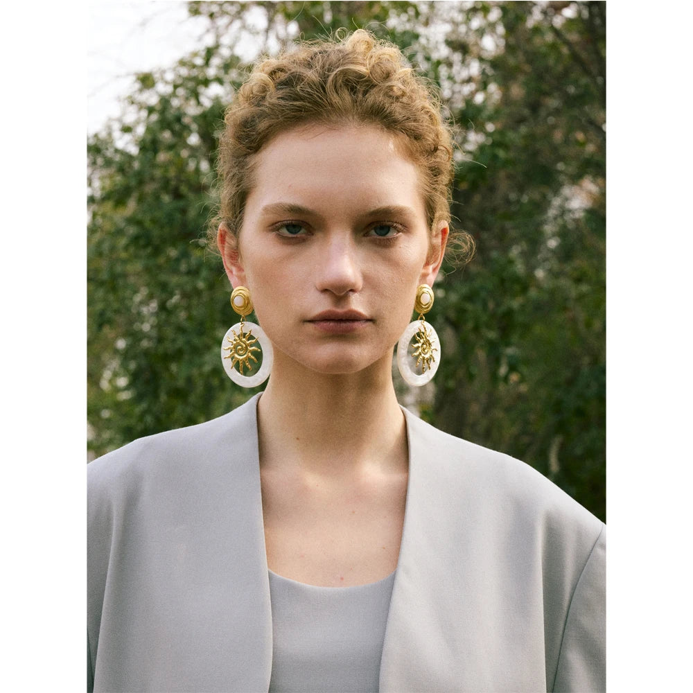 Sun & Pearl Earrings