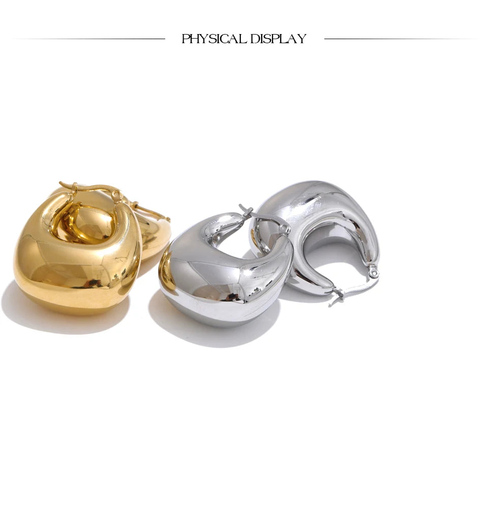 Sculptural Teardrop Hoops