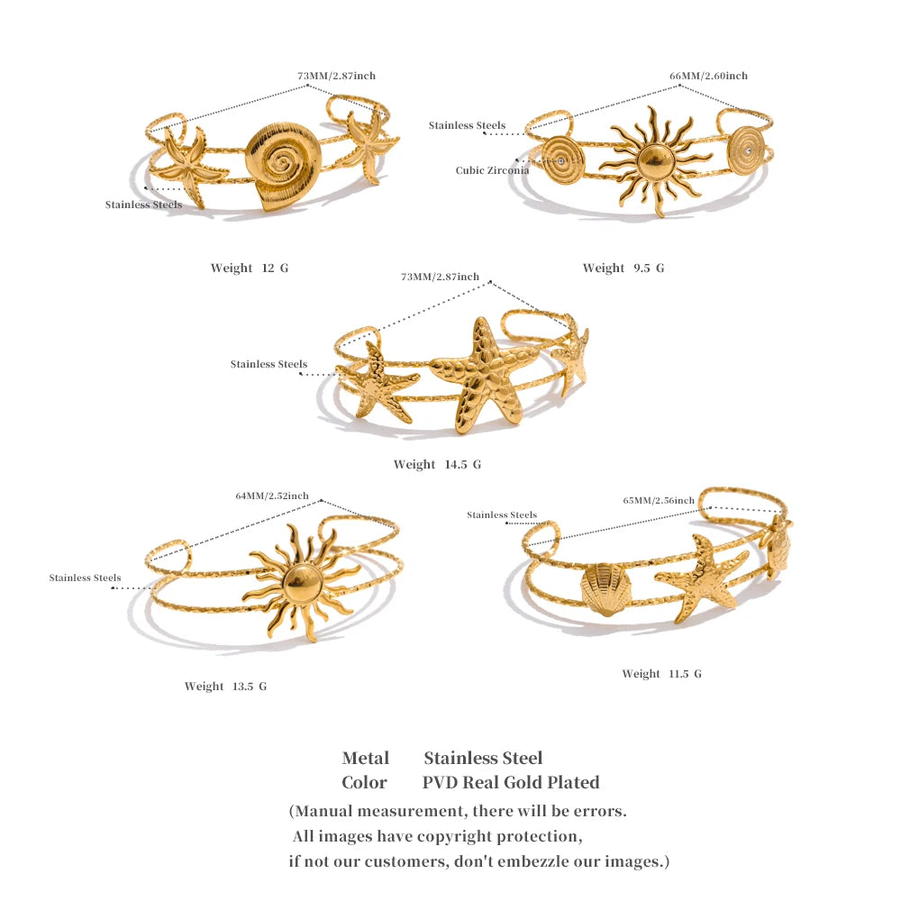 Sun & Star Bangle Bracelet