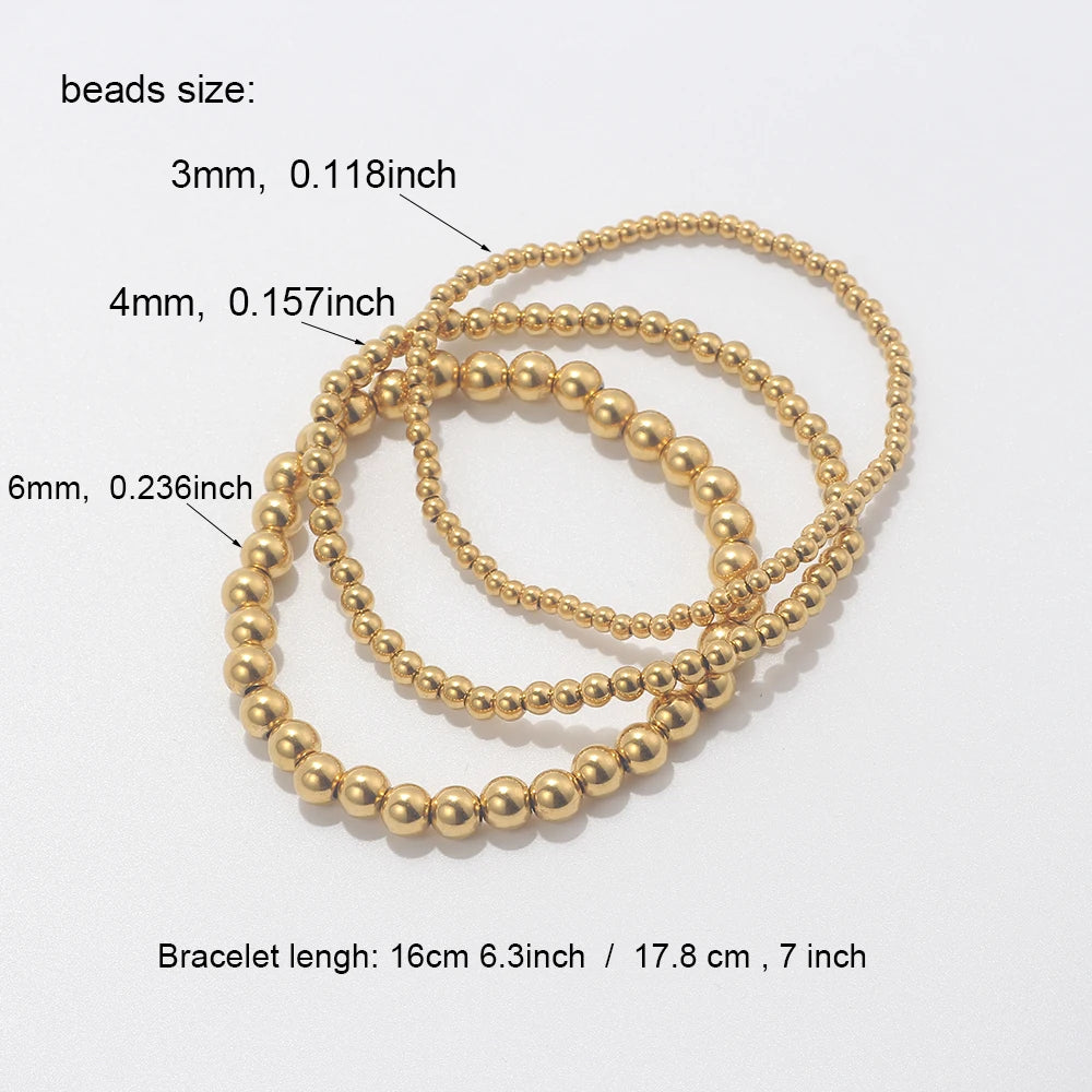 Elegant Stainless Steel Beaded Bracelet