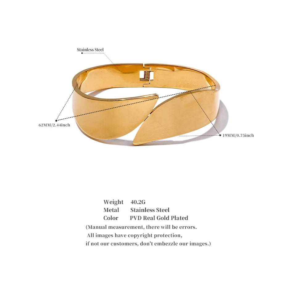 Golden Geometric Bangle Bracelet