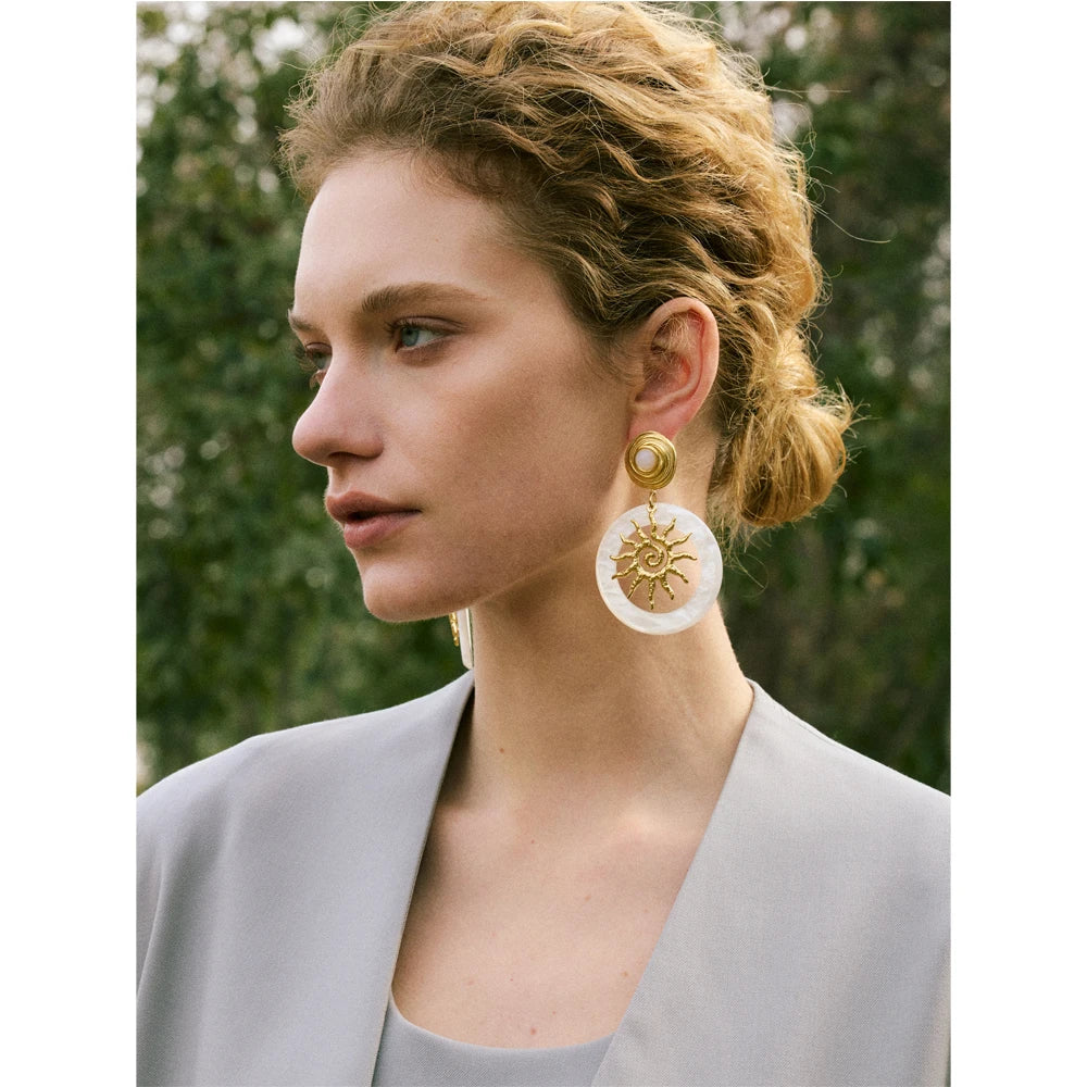 Sun & Pearl Earrings