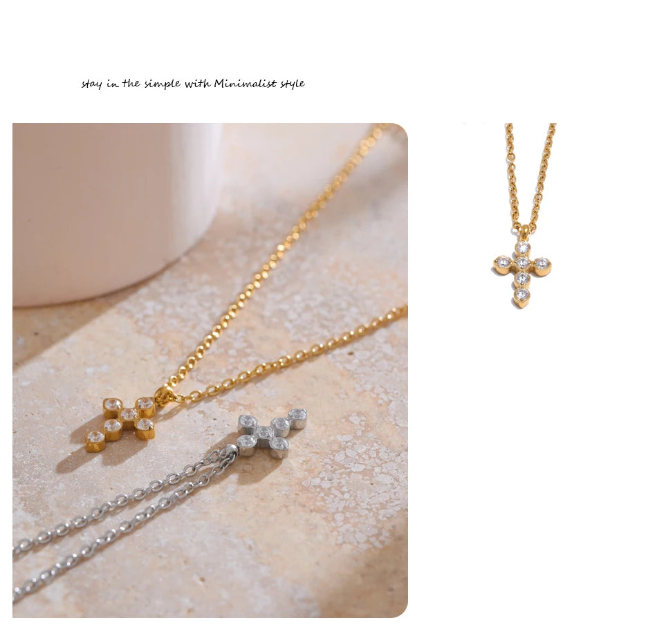 Crystal Cross Necklace