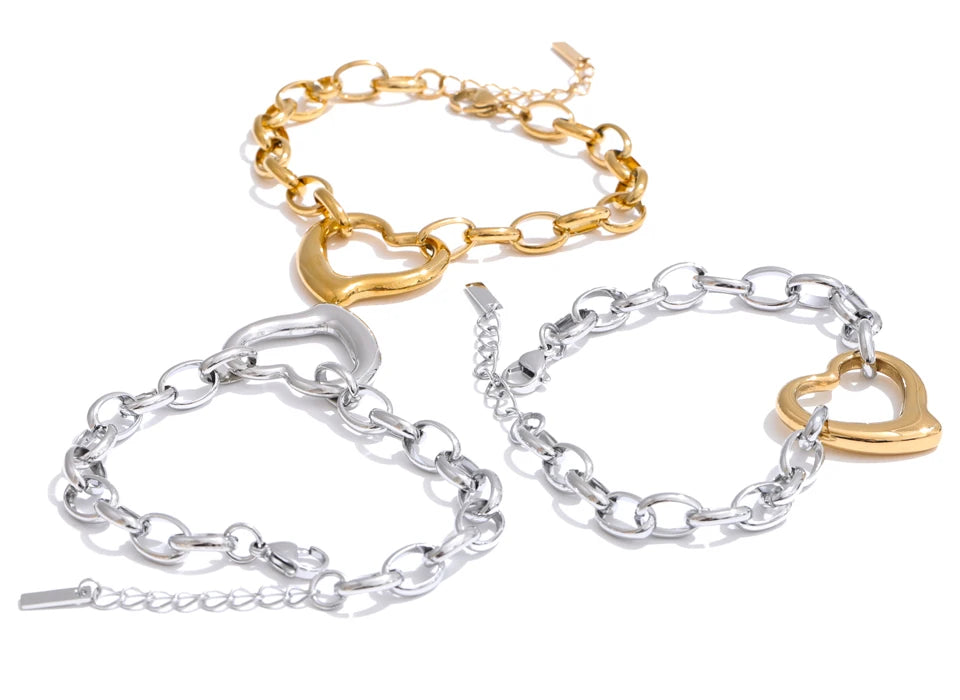 Chunky Chain Heart Bracelet
