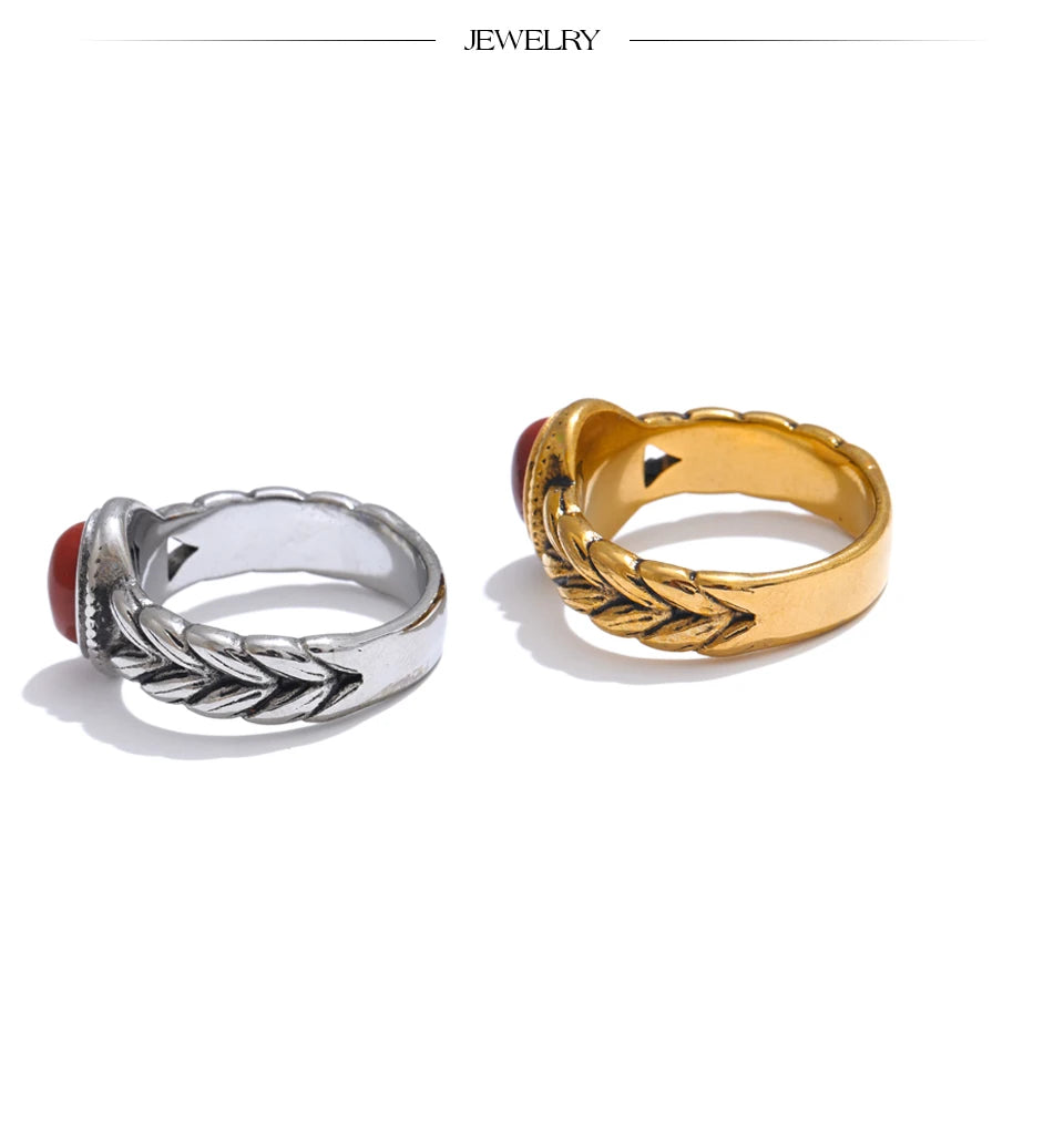 Garnet-Inspired Oval Ring