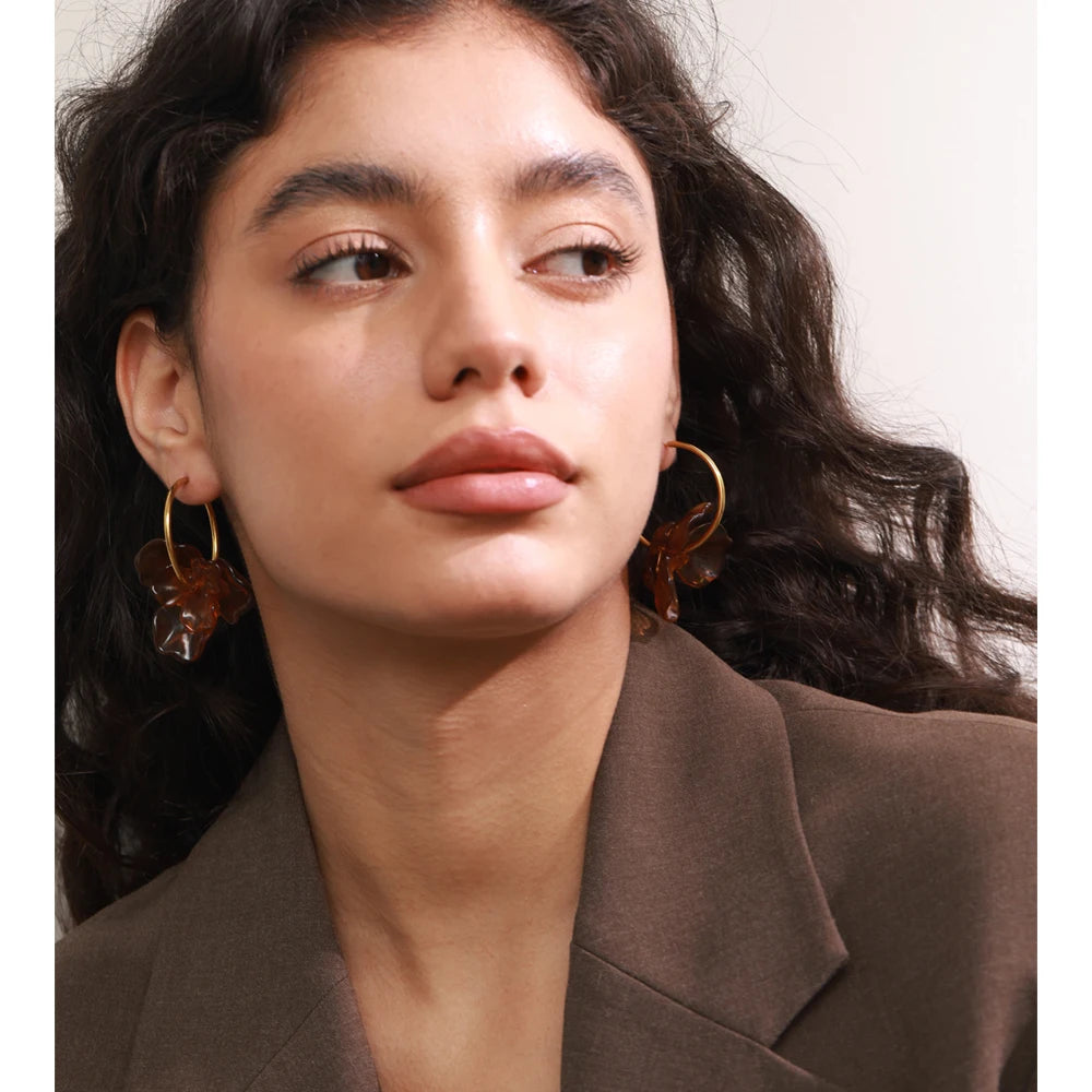 Amber Bloom Hoops