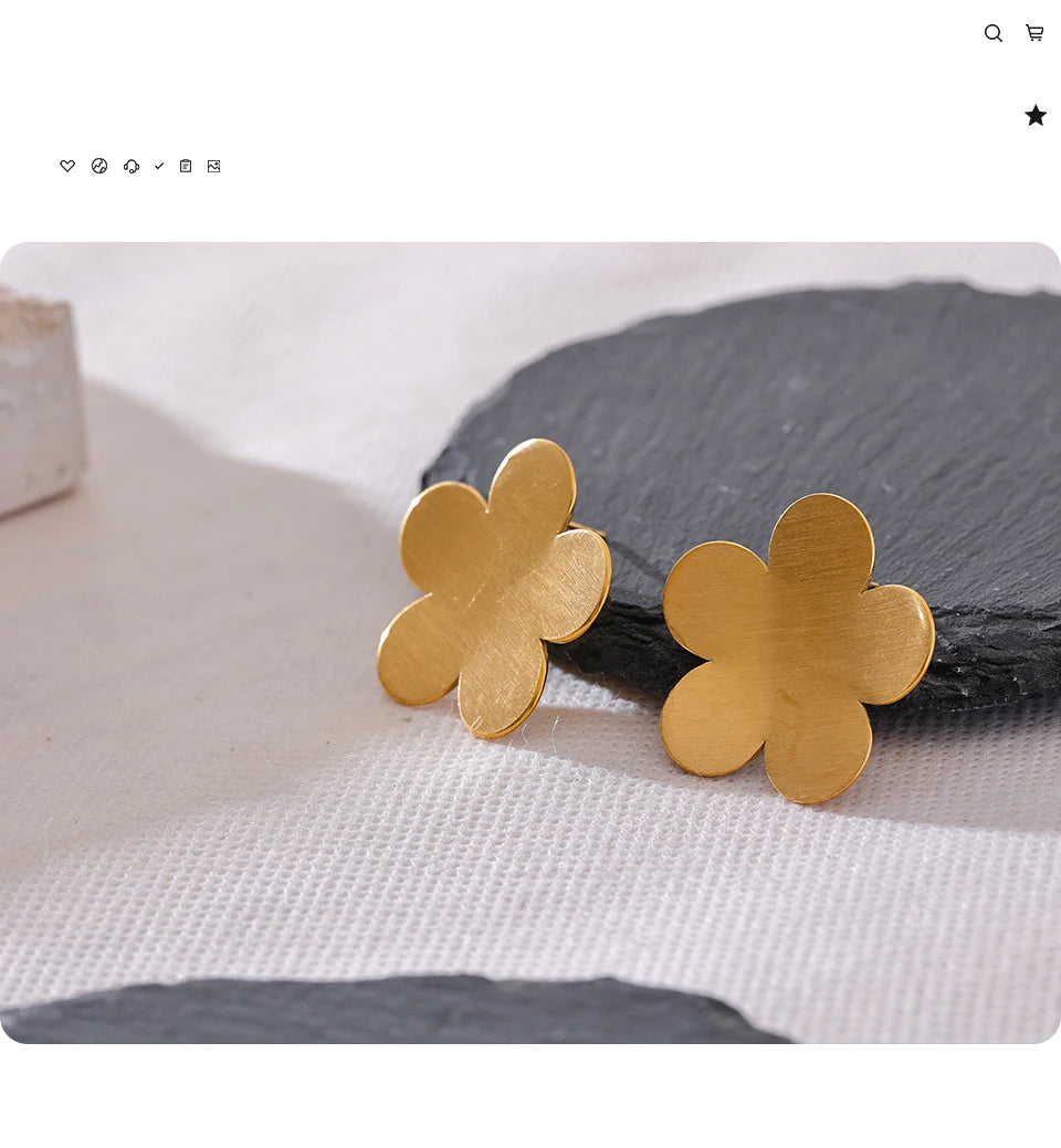 Gold Flower Earrings