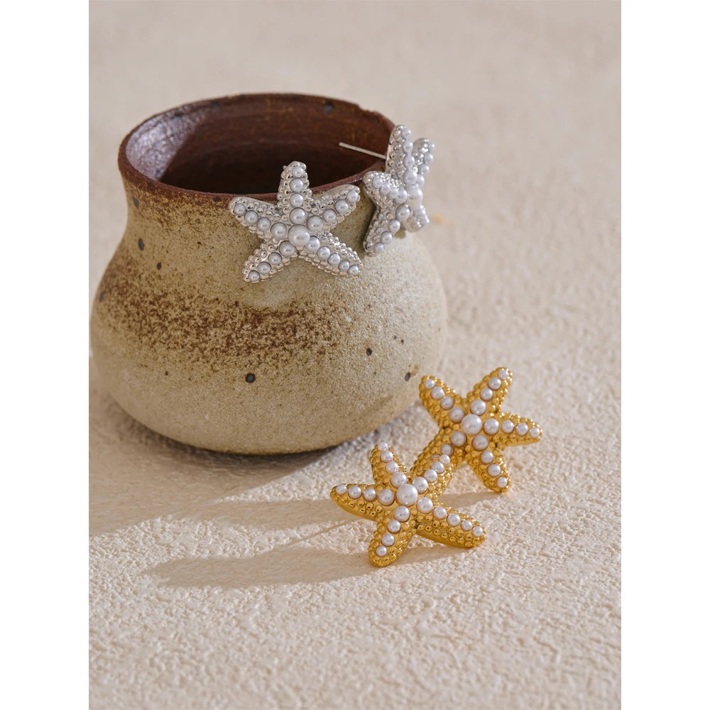 Pearl Star Earrings