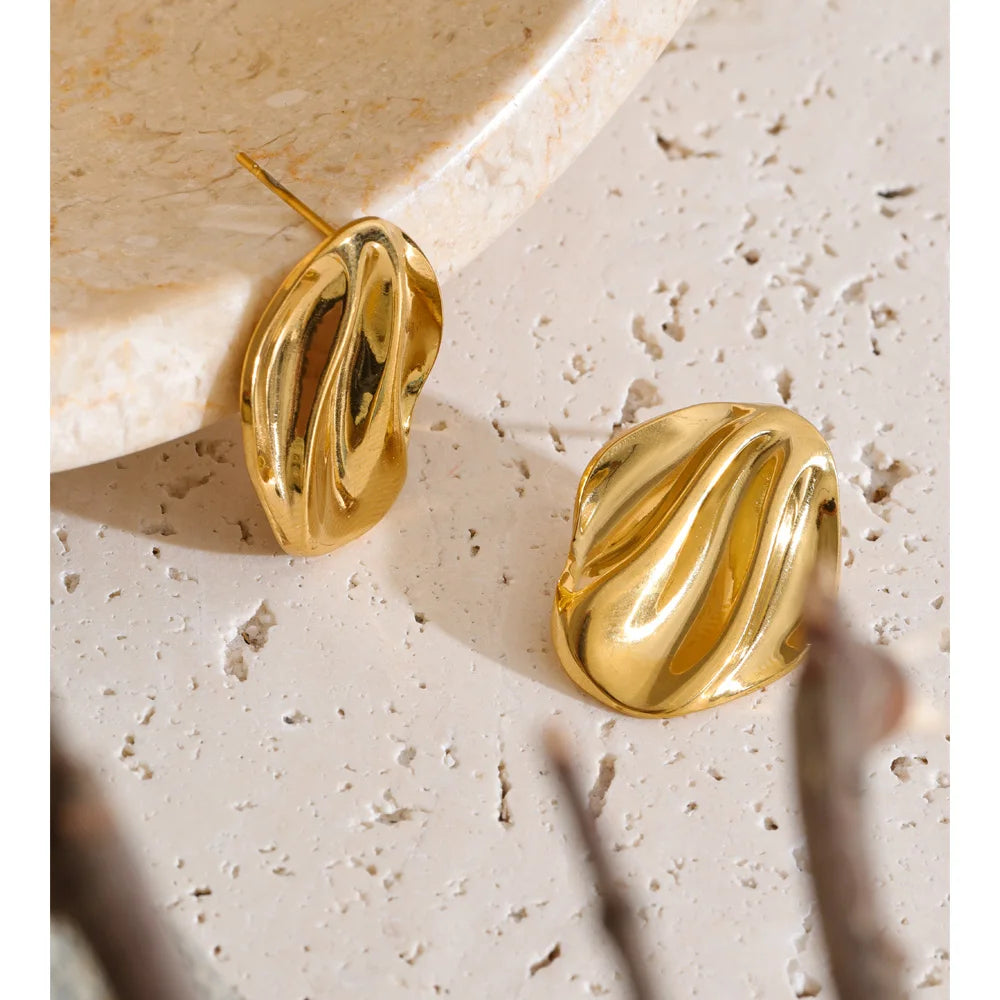 Sculpted Gold Earrings
