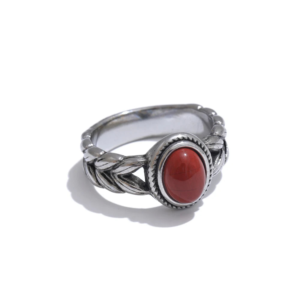 Garnet-Inspired Oval Ring