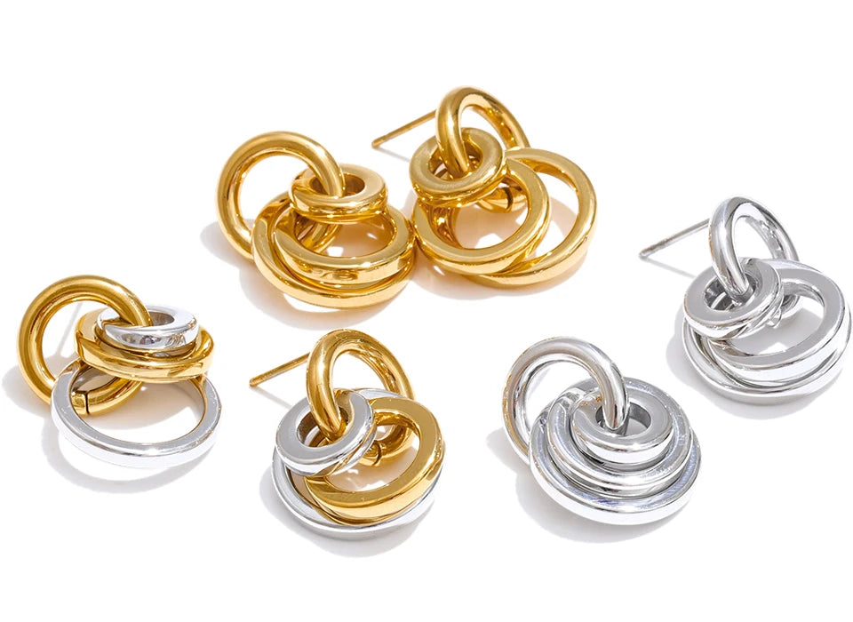 Interlocking Circle Earrings
