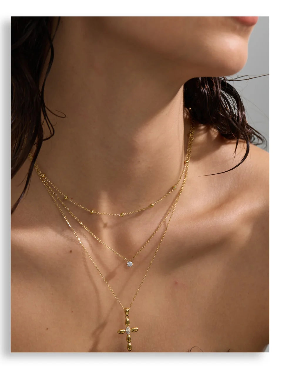 Layered Cross Necklace