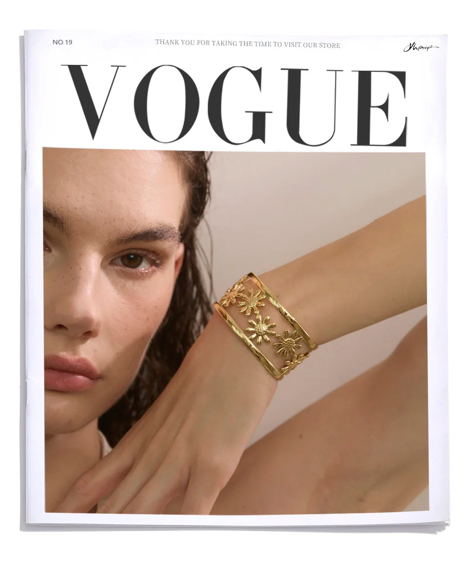 Golden Bloom Cuff Bracelet