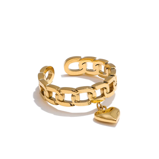 Romantic Heart Gold Ring