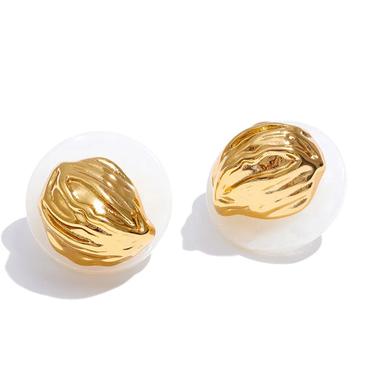 Textured Oval Stud Earrings