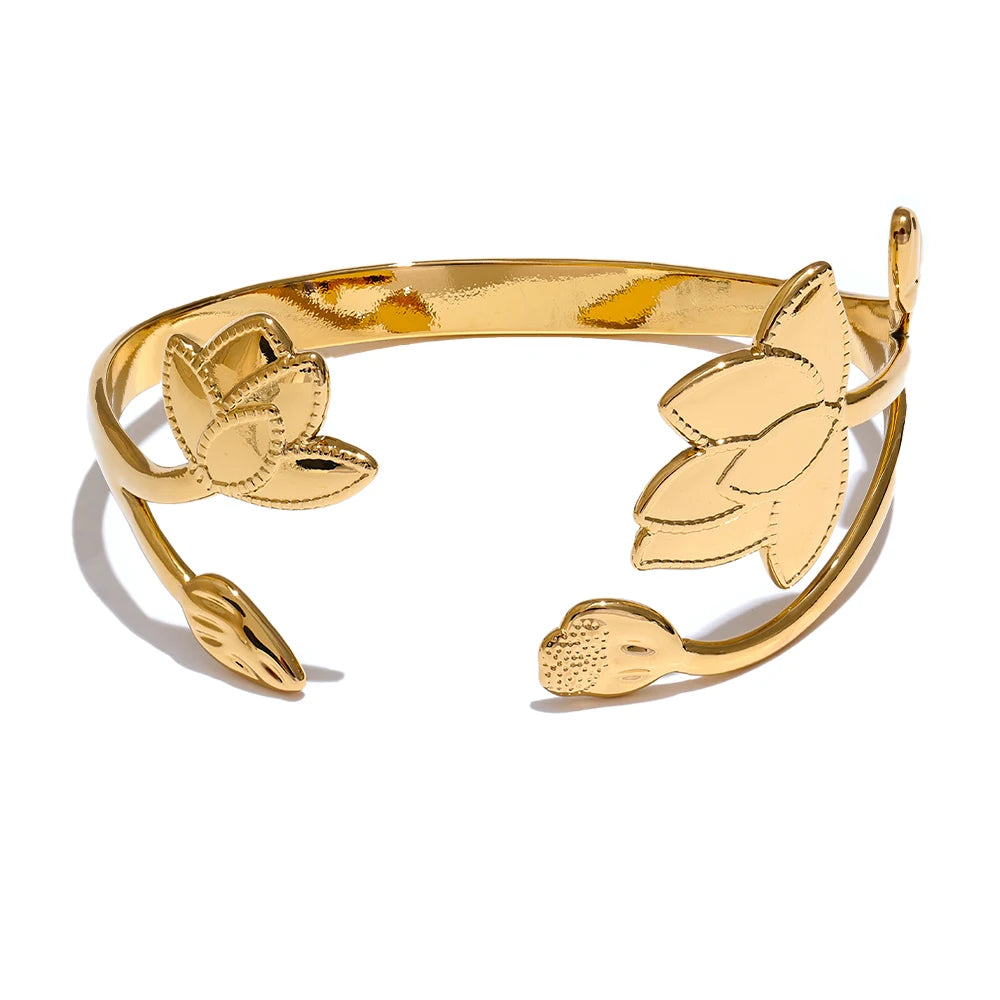 Botanical Open Cuff Bracelet