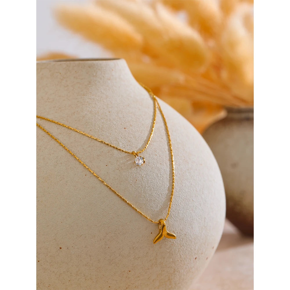 Twin Layer Starfish Necklace
